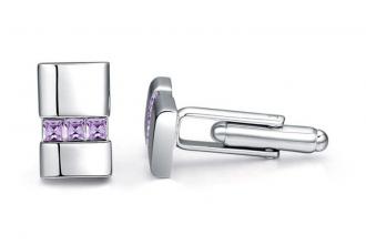 Pánske manžetové gombíky biele zlato modré diamanty 2