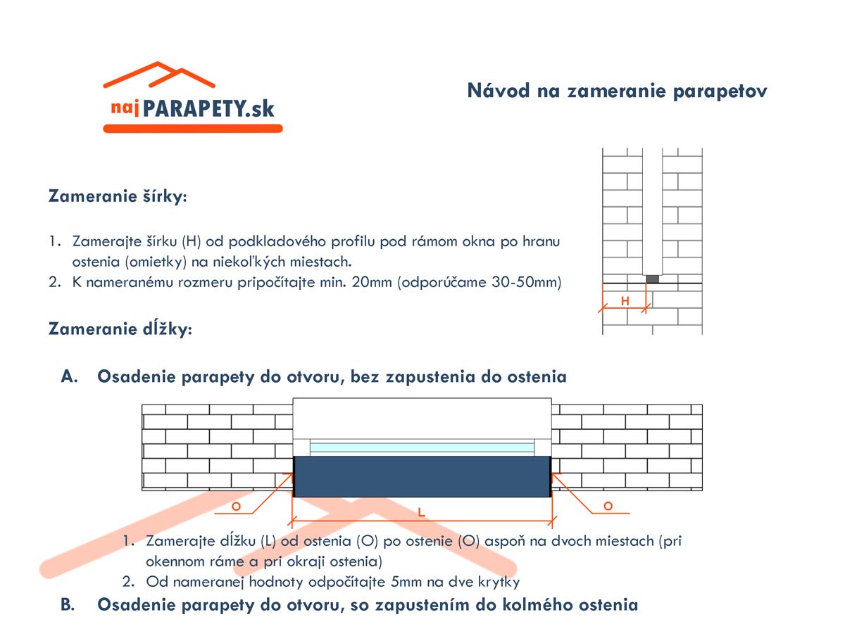 zameranie parapetov